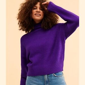 J-Crew Women's Purple Turtleneck Sweater— New!